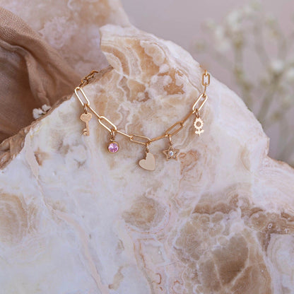 14k Gold Filled Large Charm Necklace