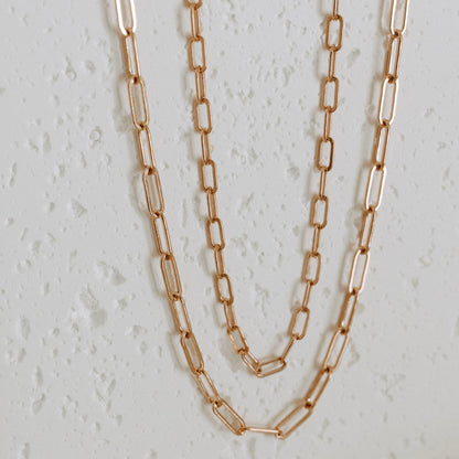 14k Gold Paperclip Necklace