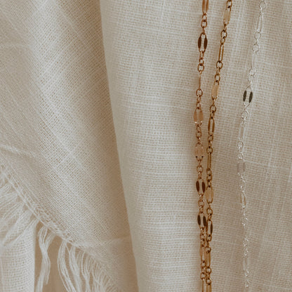 14k Gold Sequin Necklace