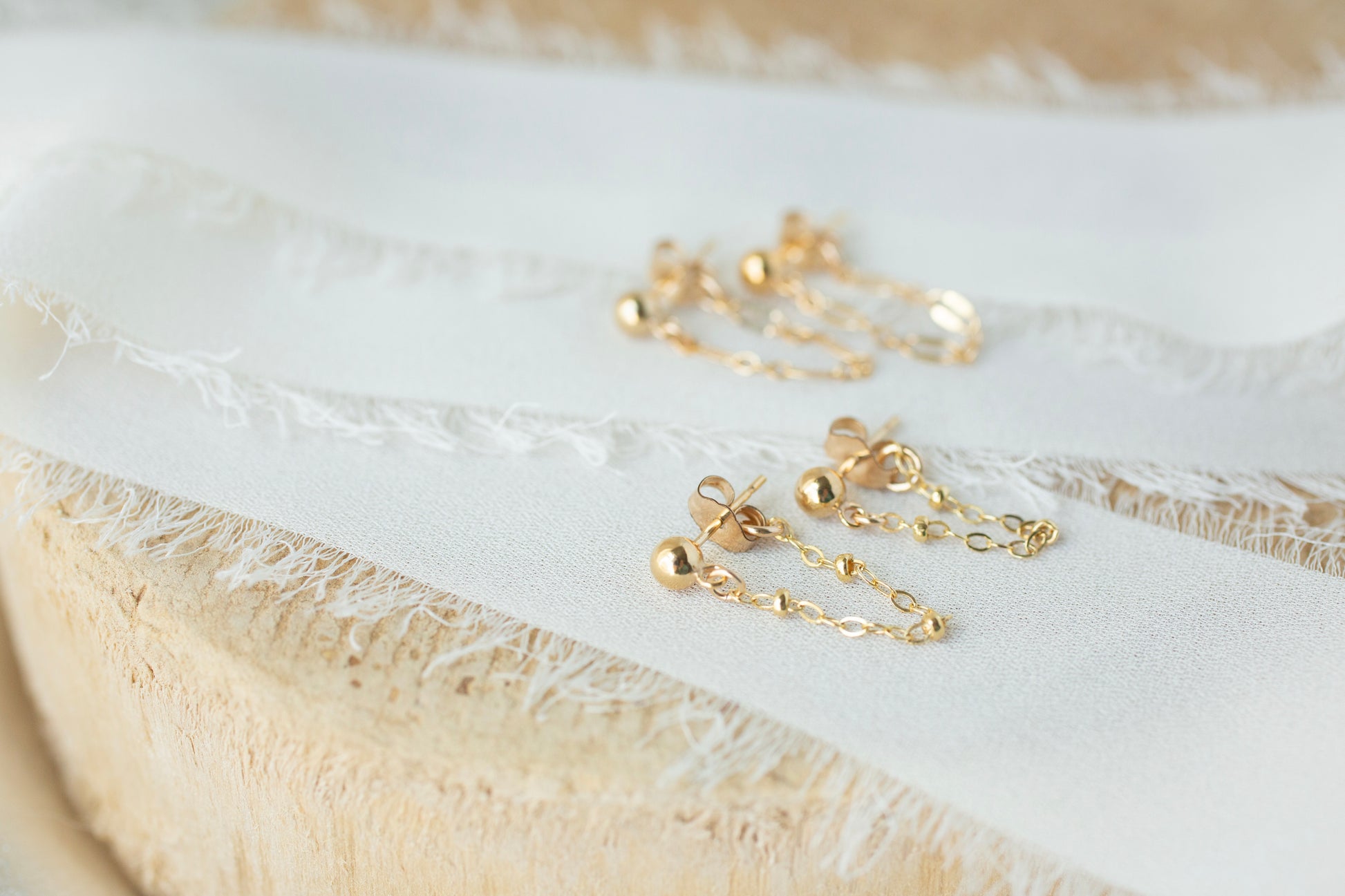 14k gold chain earrings