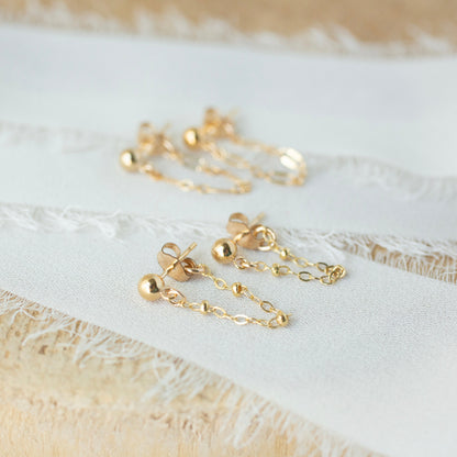 14k gold chain earrings