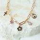 Rose Gold Filled Paperclip Charm Bracelet