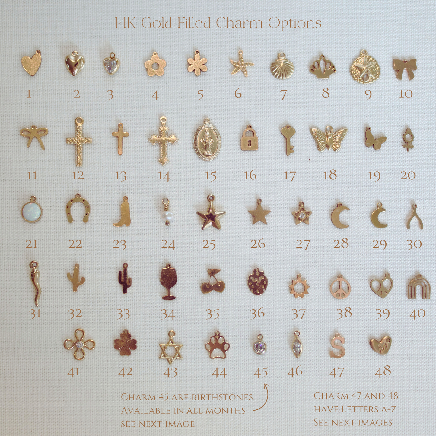 Gold Filled Large Charm Necklace