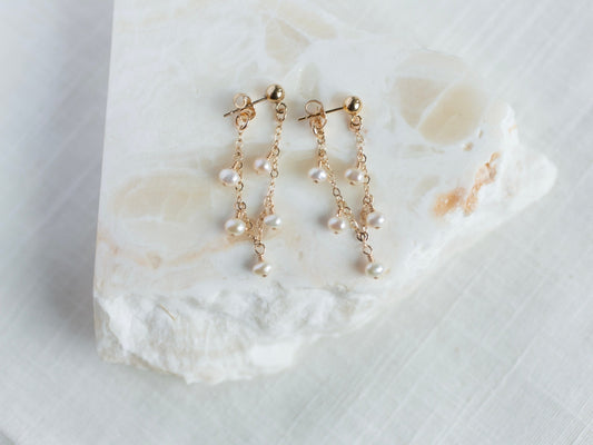 Gold Elegant Pearl Earrings For Womon