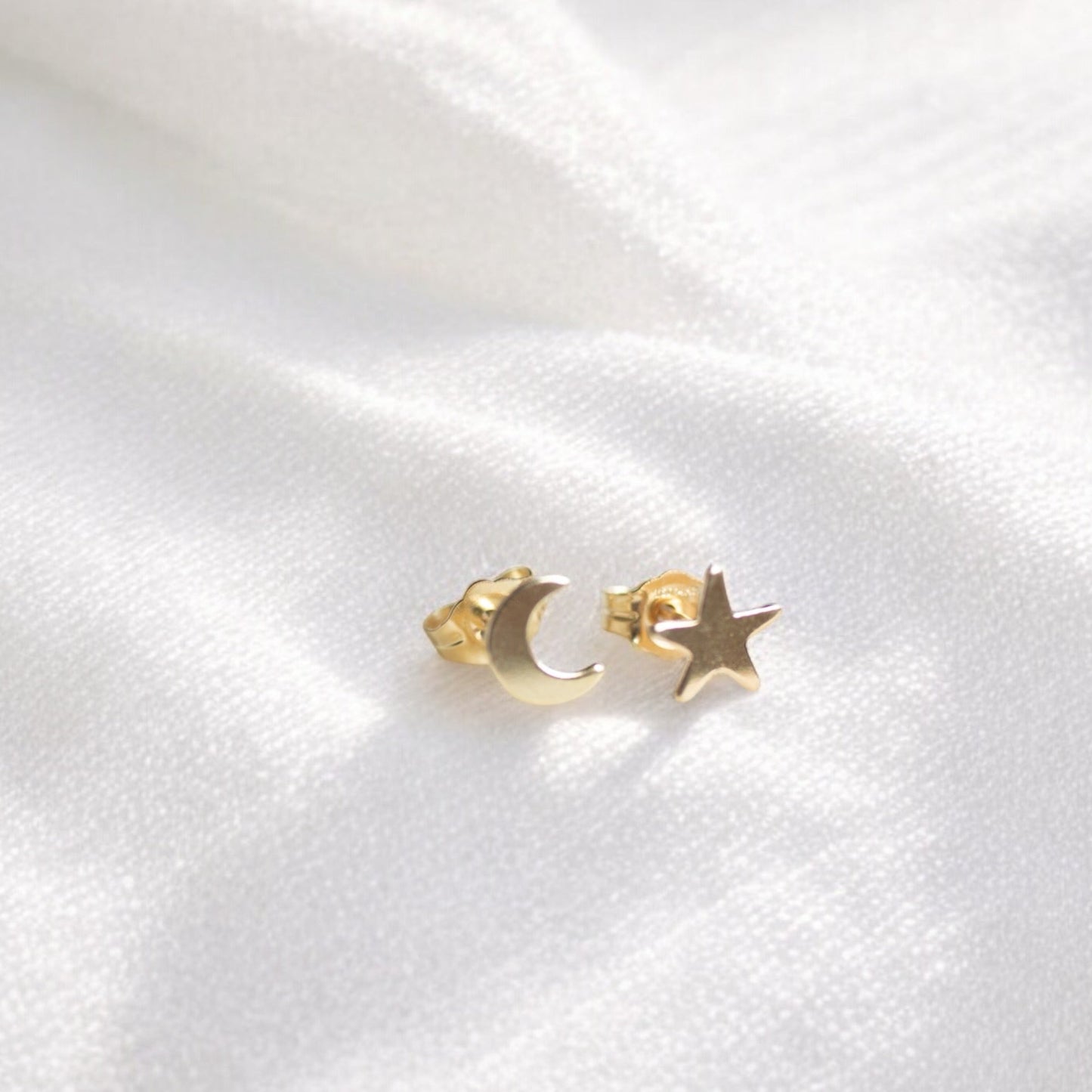 Gold Moon and Star Earrings