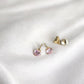 Gold Pink Stud Earrings