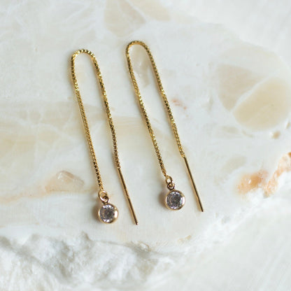 Gold Sparkle Threader Earrings