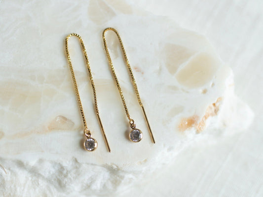 Gold Sparkle Threader Earrings