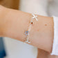 14k Gold Sterling Silver Paperclip Charm Bracelet