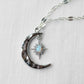 Silver Crescent Lucky Star Necklace