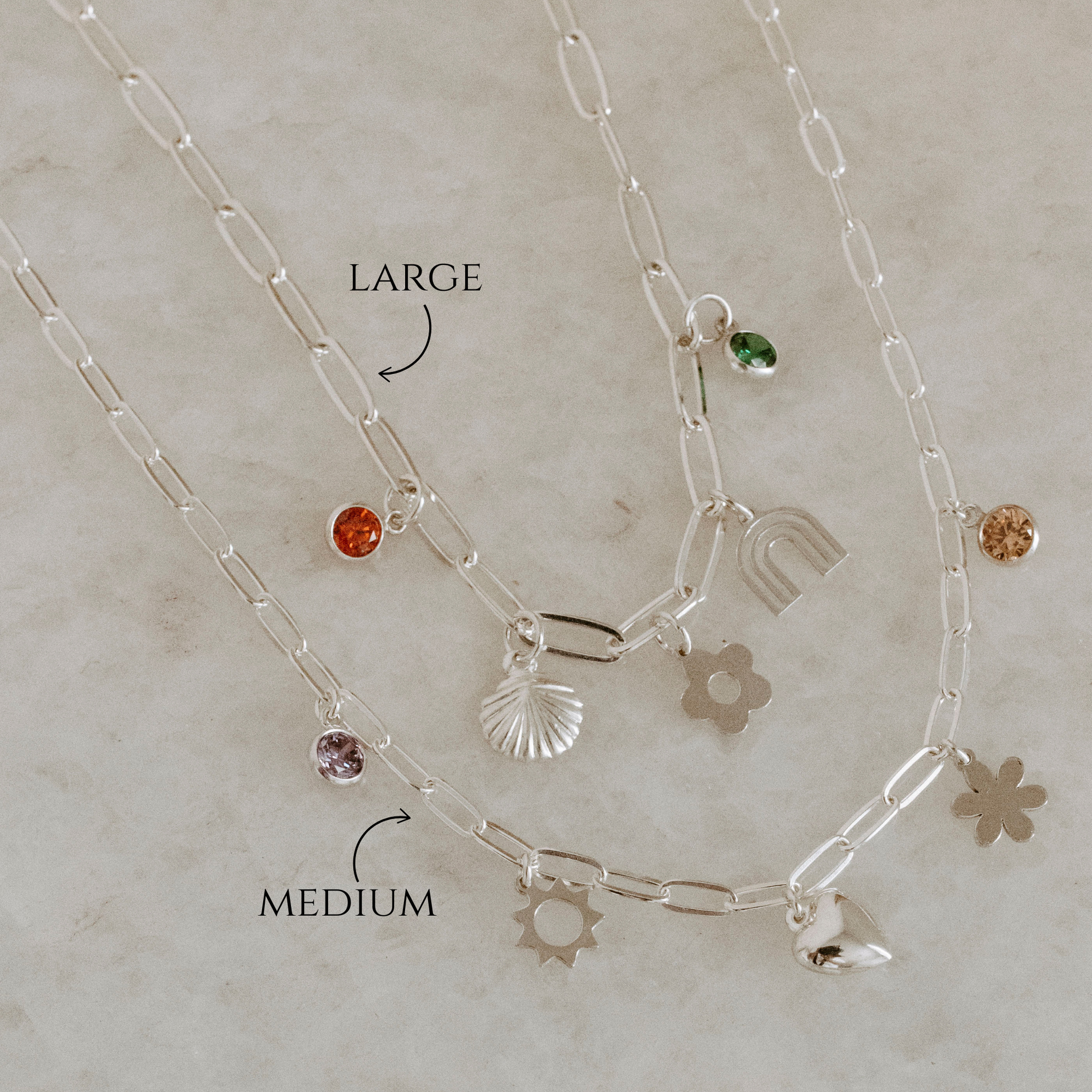 Sterling Silver Medium Charm Necklace