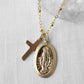 Oval Mary Cross Necklace