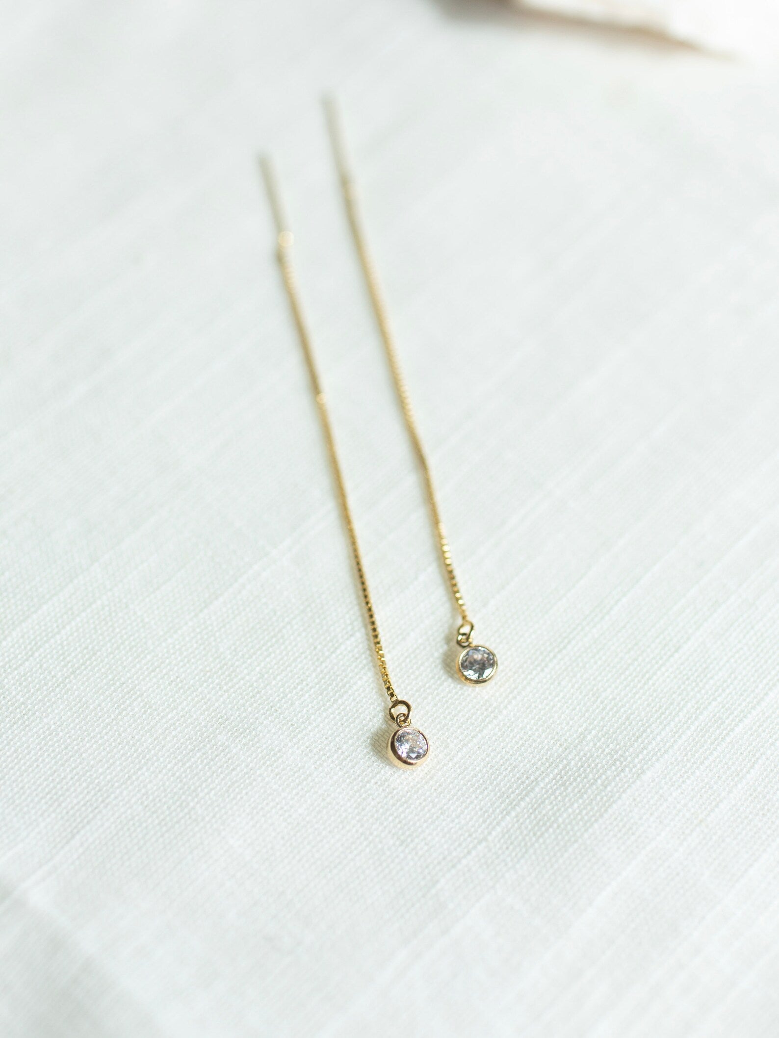 Gold Sparkle Threader Earrings For Women