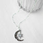 Silver Crescent Starburst Necklace