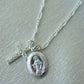 Silver Tiny Virgin Mary Cross Necklace