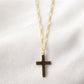 Simple Cross Necklace With Gold