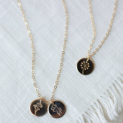 Small Birth Flower Necklace