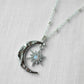 Silver Crescent Starburst Necklace