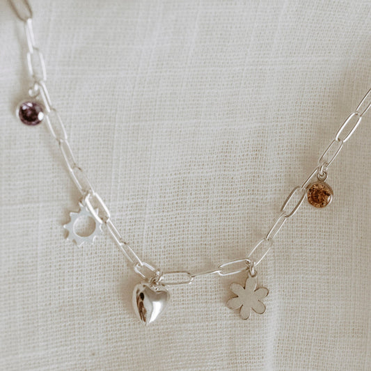 Sterling Silver Medium Charm Necklace