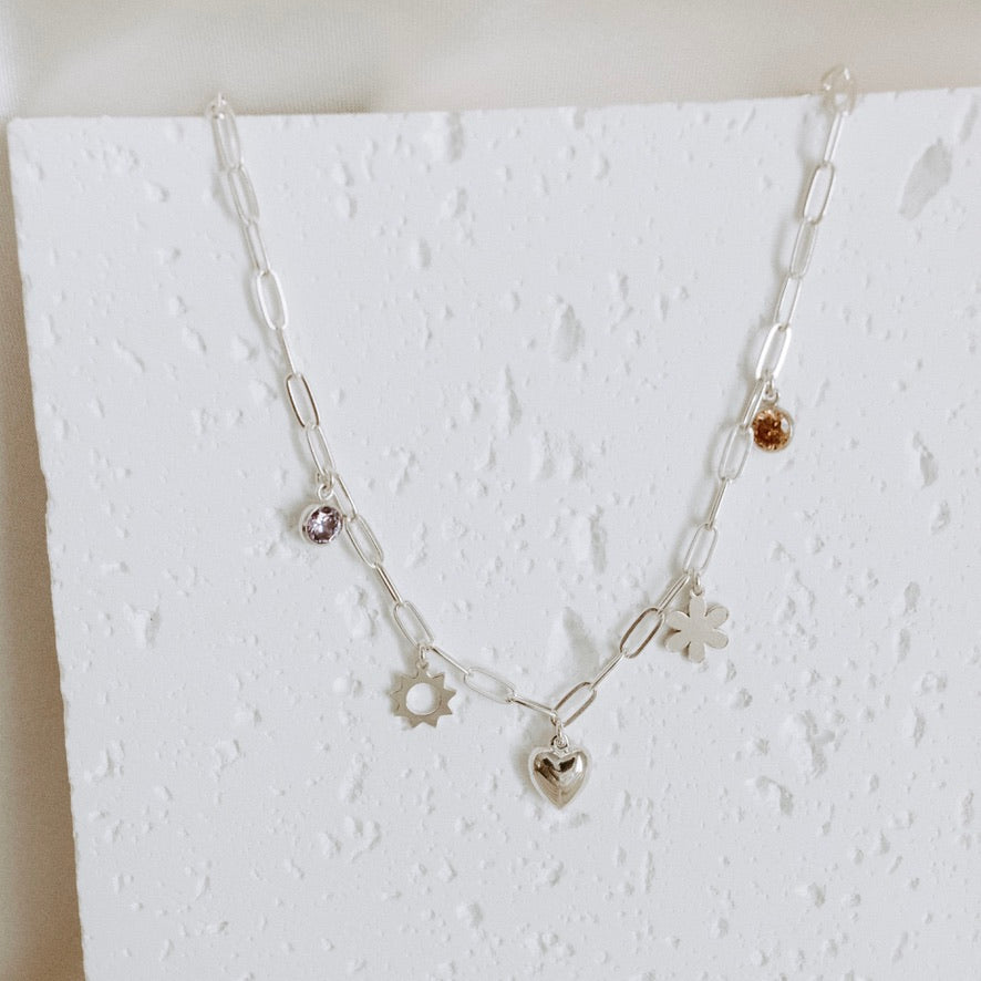 Sterling Silver Medium Charm Necklace