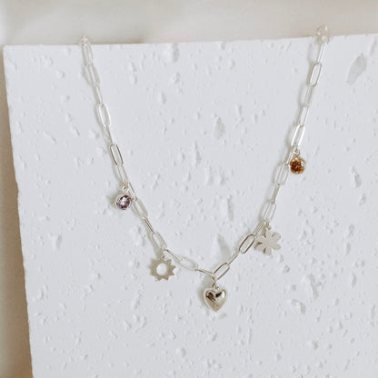 Sterling Silver Medium Charm Necklace