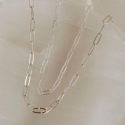 Sterling Silver Paperclip Necklace