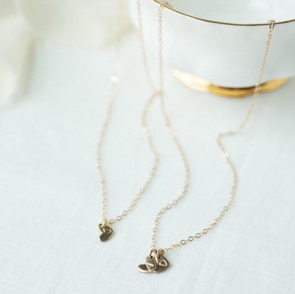 Tiny Heart Initial Necklace