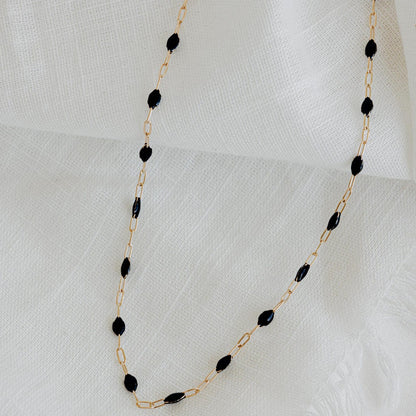 black enamel necklace