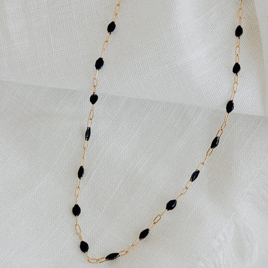 black enamel necklace