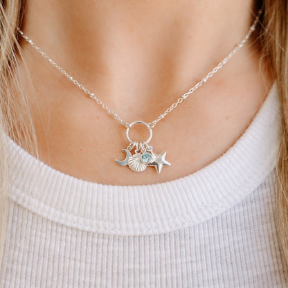 charm necklace chain silver