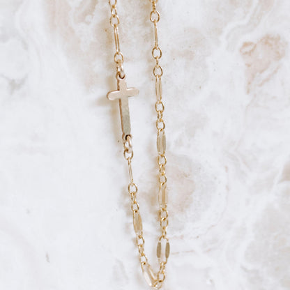 Dainty Gold Filled Cross Necklace