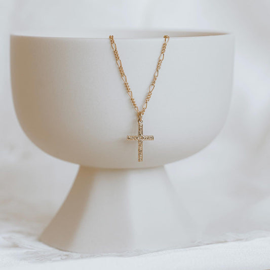 floral-cross-charm-gold-filled