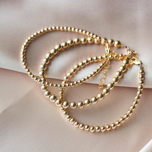 14k gold filled beaded bracelet minimalist jewelry