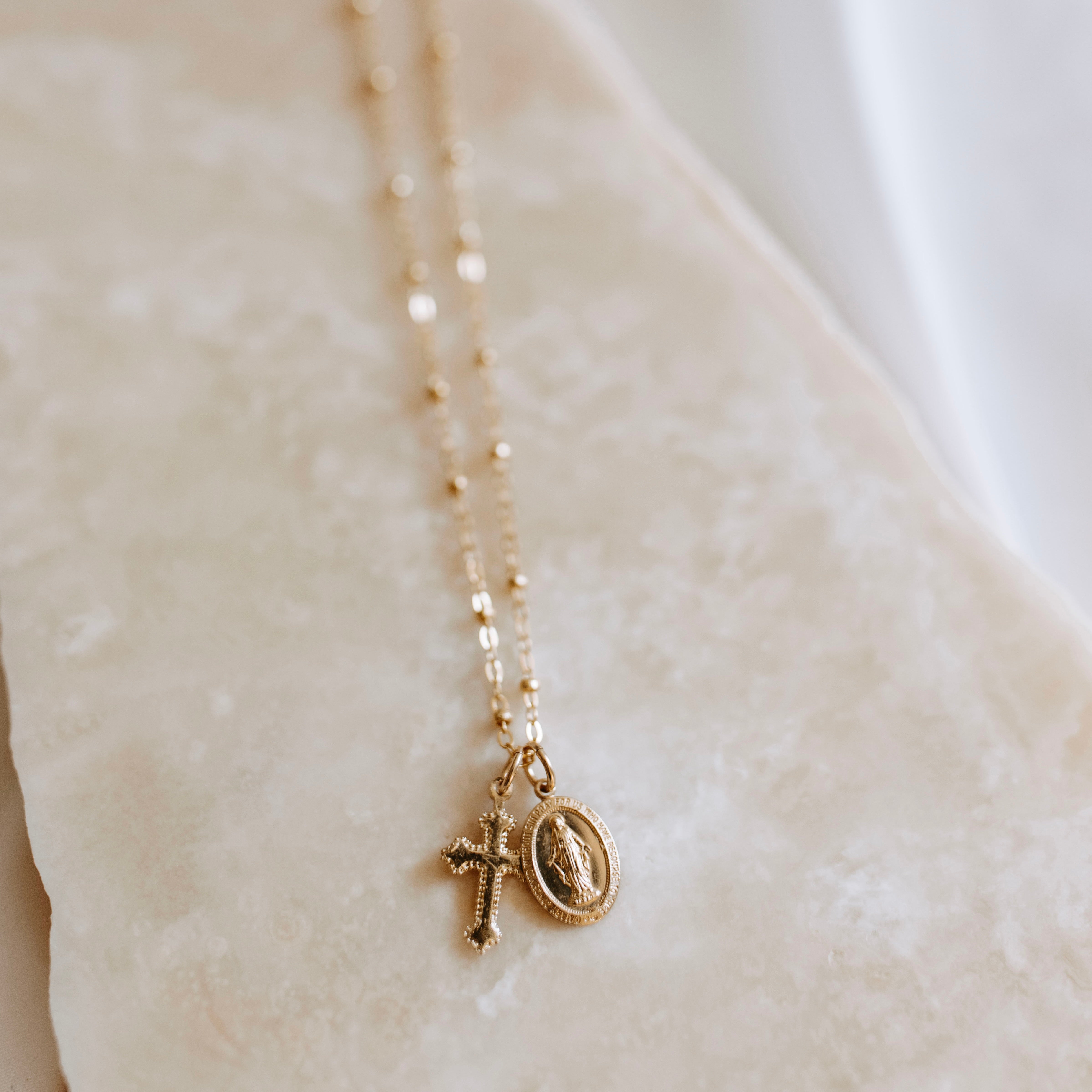 Virgin Mary Cross Necklace – 14K Gold Filled Faith Jewelry – The