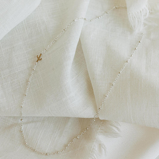 Silver Sideways Cactus Necklace