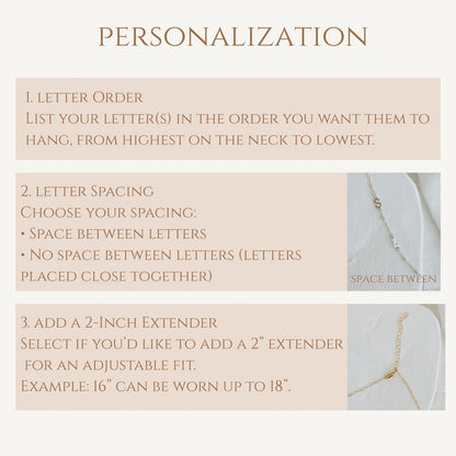 Gold Minimal Letter Necklace
