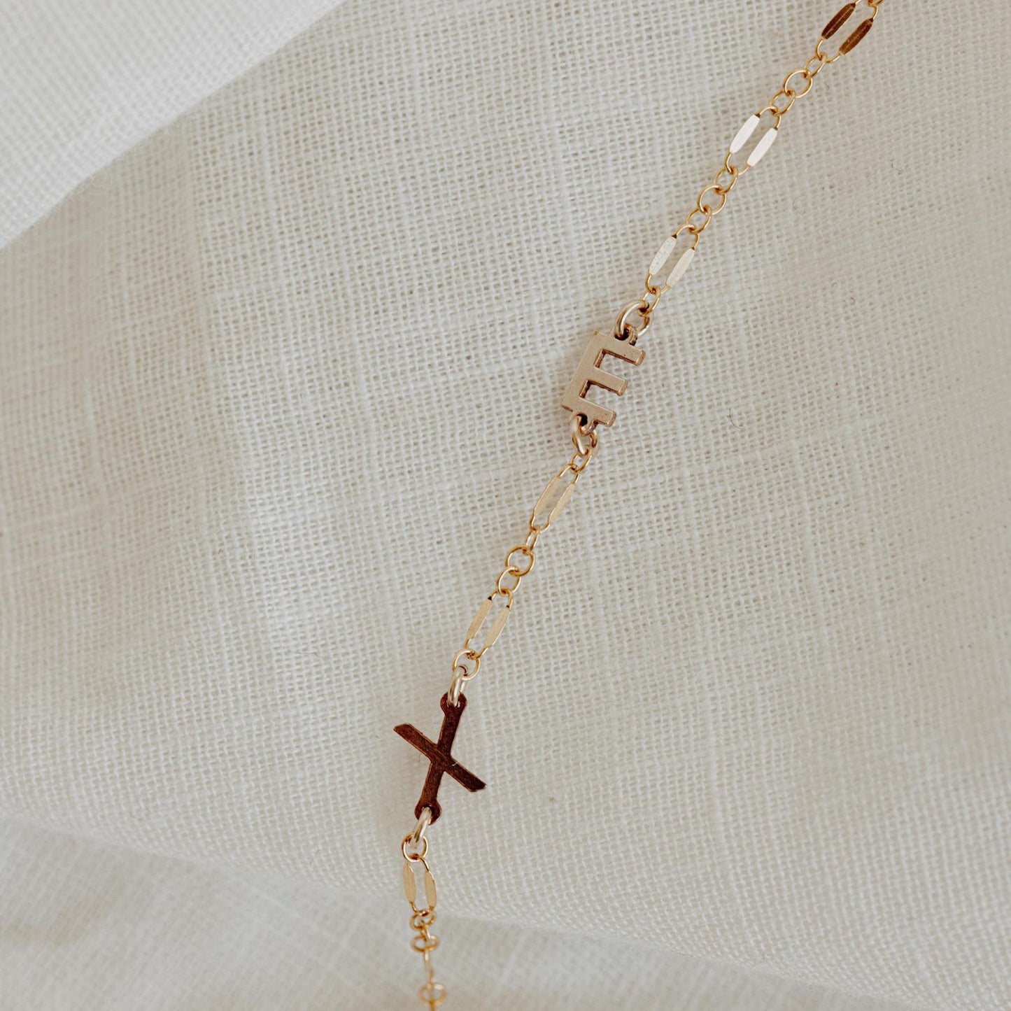 Gold Minimal Letter Necklace