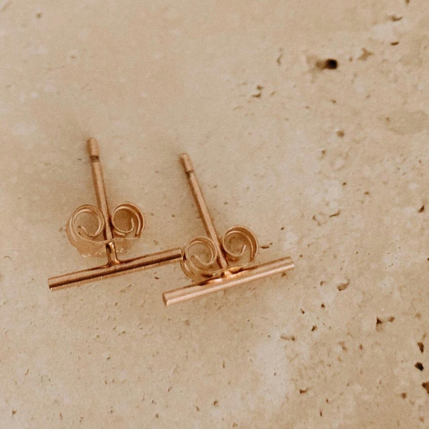 Rose Gold Line Earrings