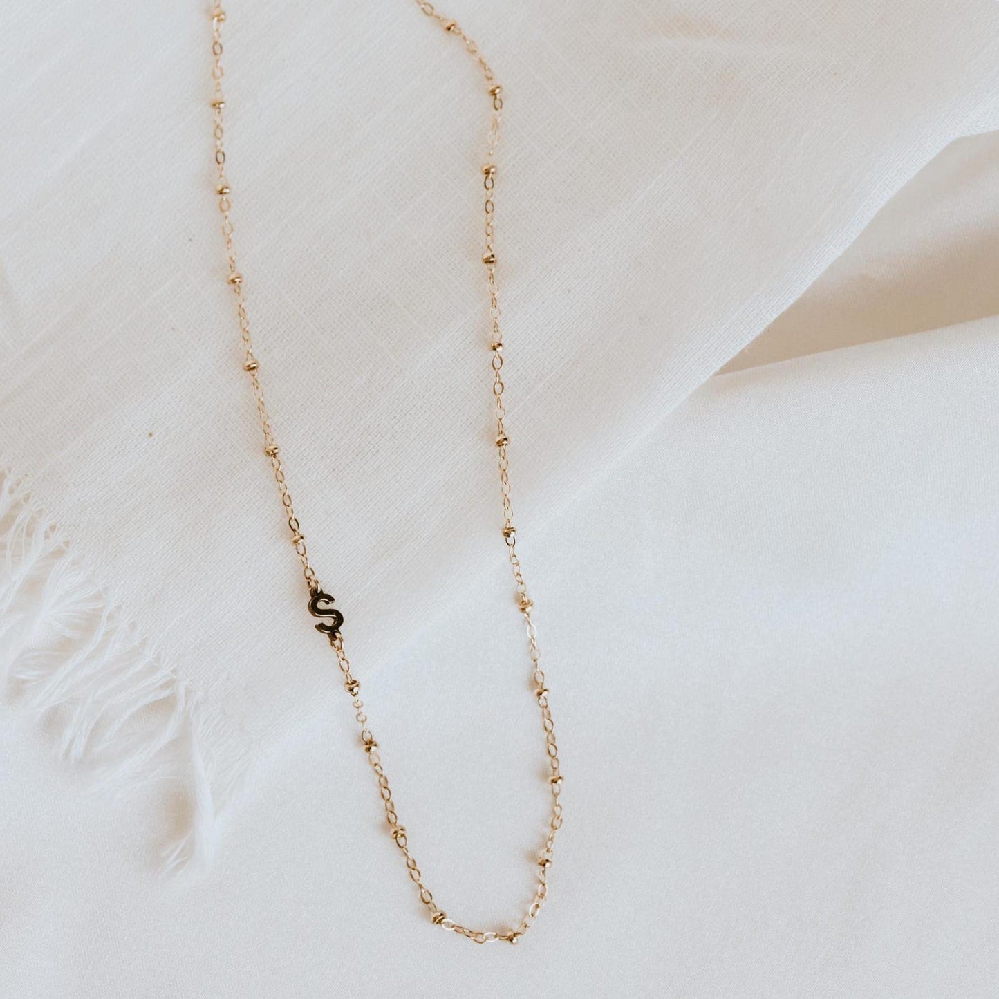 Gold Minimal Letter Necklace