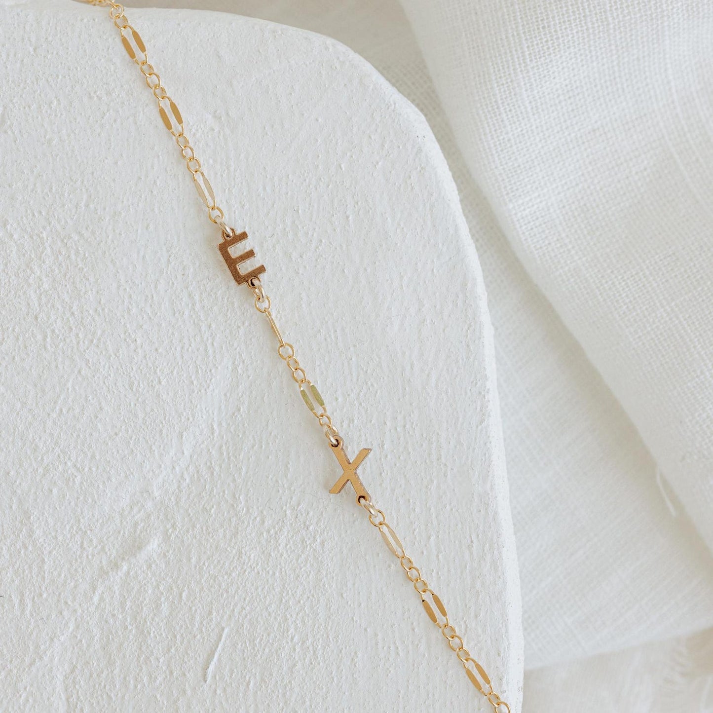 Gold Minimal Letter Necklace