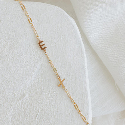Gold Minimal Letter Necklace