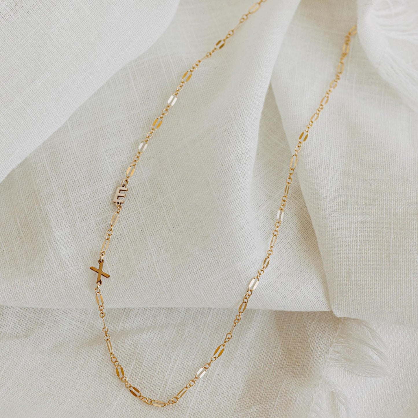 Gold Minimal Letter Necklace