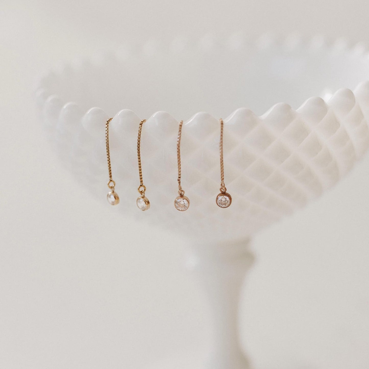 Gold Sparkle Threader Earrings