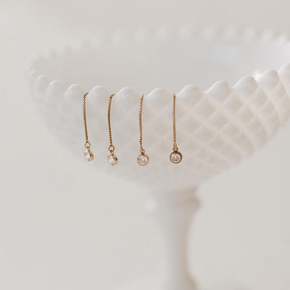 Gold Sparkle Threader Earrings