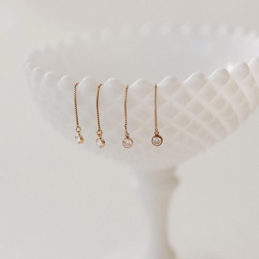 Gold Sparkle Threader Earrings