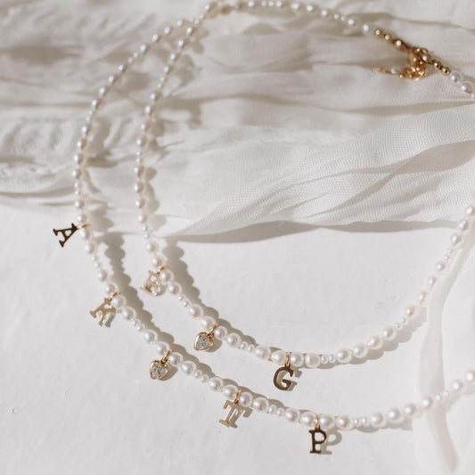 Everly Pearl Initial Necklace