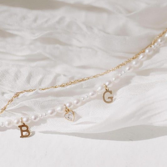 Everly Pearl Initial Necklace