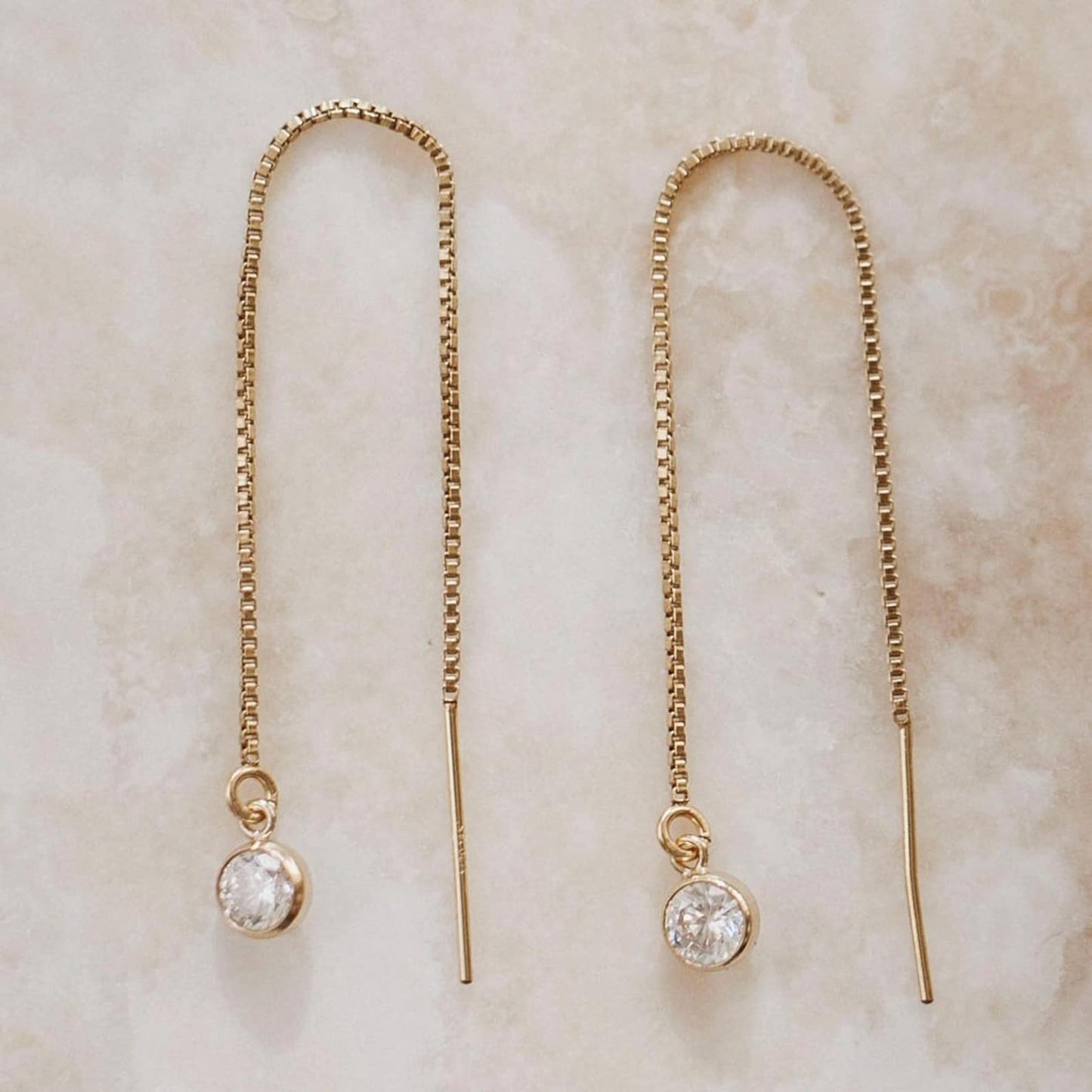 Gold Sparkle Threader Earrings