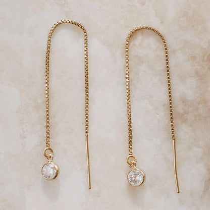 Gold Sparkle Threader Earrings