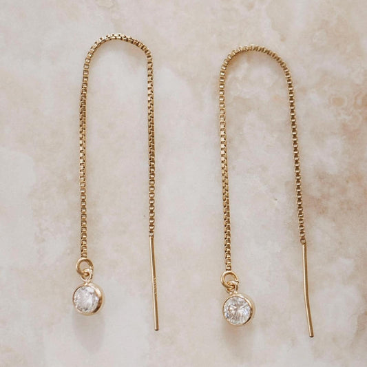 Gold Sparkle Threader Earrings